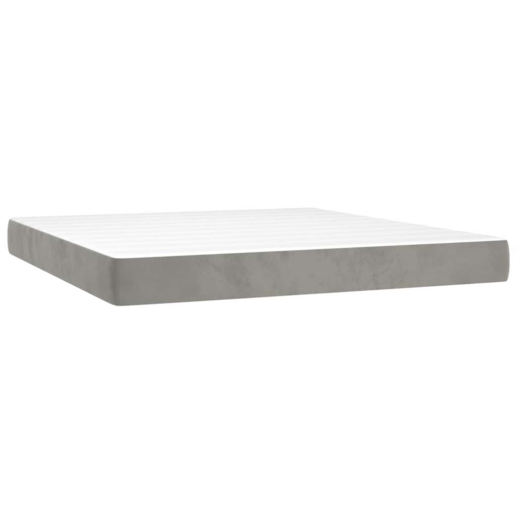 Vidaxl pocketveringmatras medium 180x200x20 cm fluweel lichtgrijs