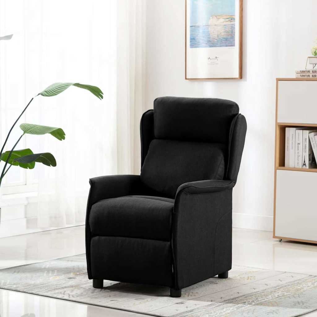 Vidaxl massagestoel met kussen zwart 93.5 x 67.5 x 101.5 cm stof
