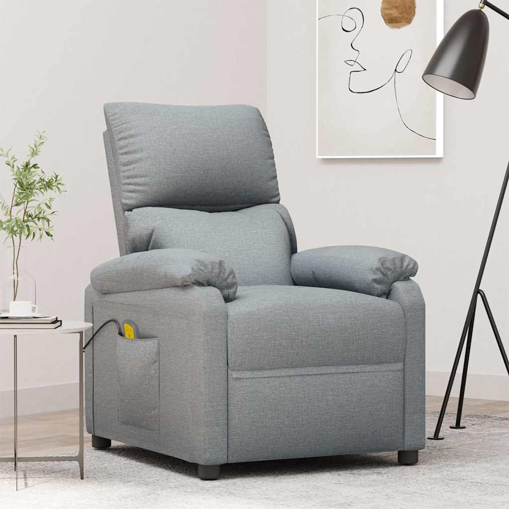 Vidaxl massagestoel stof lichtgrijs