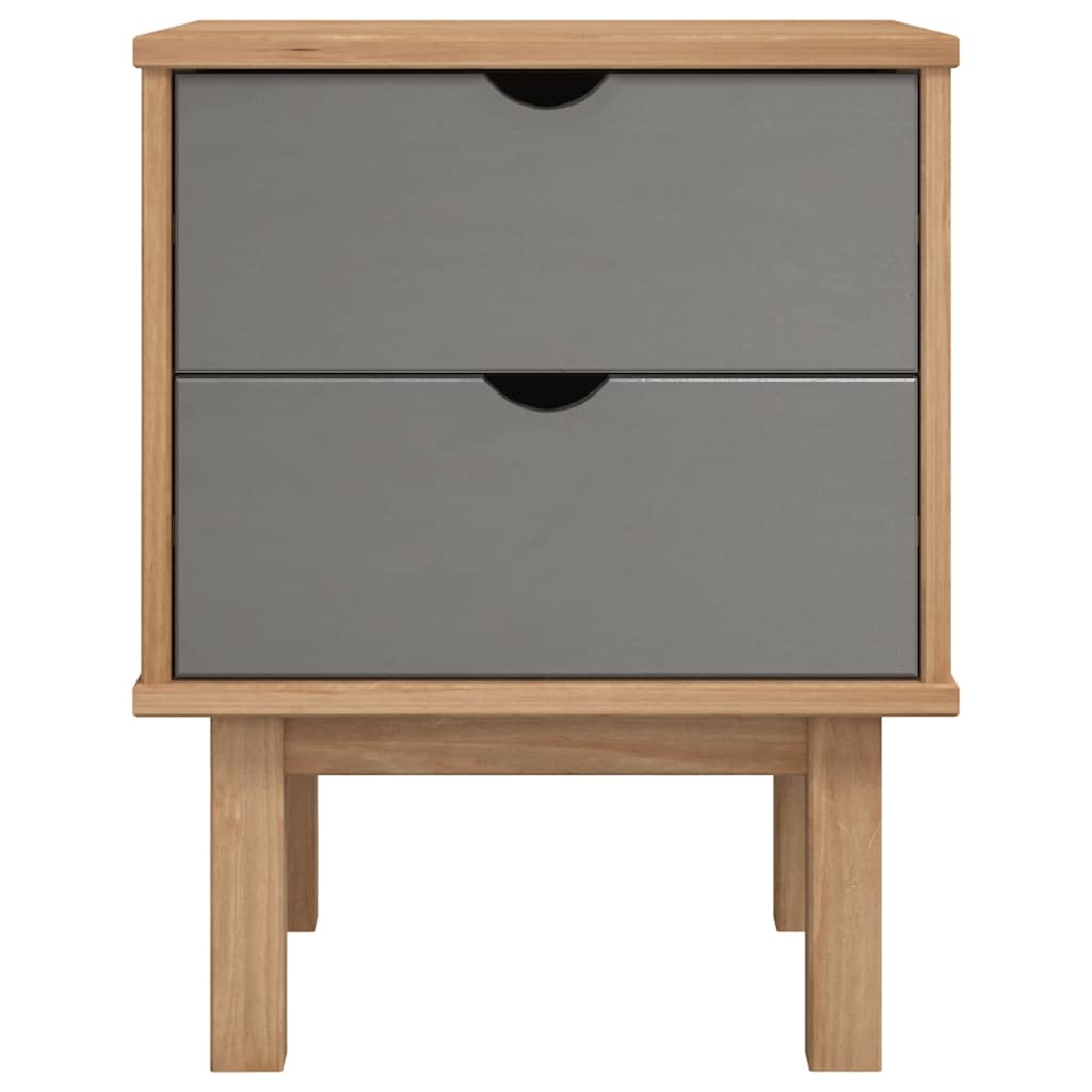 Vidaxl nachtkastje otta 45x39x57 cm grenenhout bruin en grijs