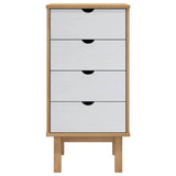 Vidaxl ladekast otta 45x39x90 cm massief grenenhout bruin en wit