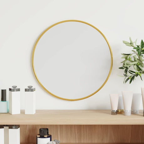 Vidaxl -Wandspiegel um Ø30 cm Gold gefärbt