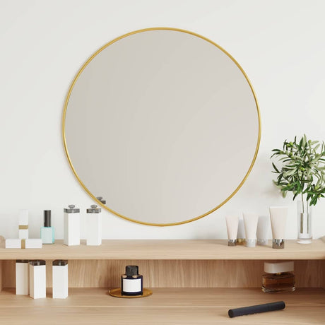 Vidaxl -Wandspiegel um Ø50 cm Gold gefärbt