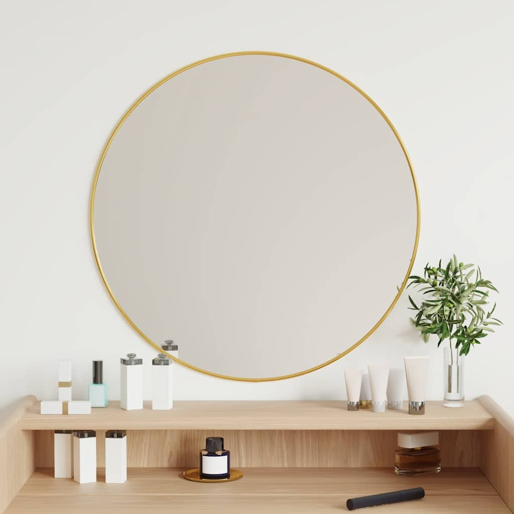 Vidaxl Wall Mirror Round Ø60 cm gullfarget