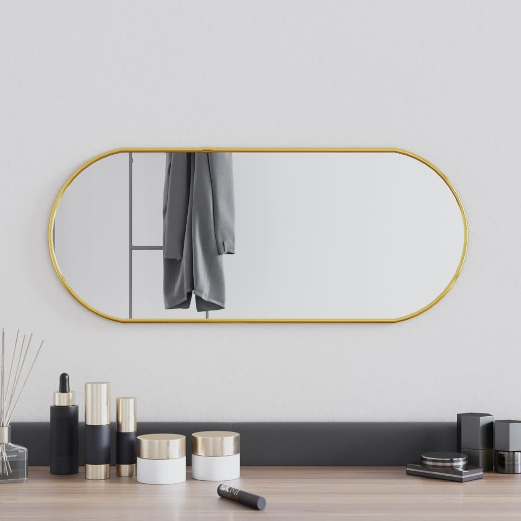 Vidaxl Wall Mirror 60x25 cm Oval gullfarget