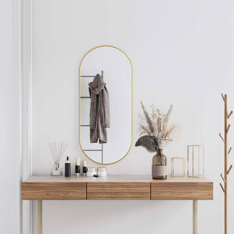 Vidaxl Wandspiegel 100x45 cm ovales Goldfarbe