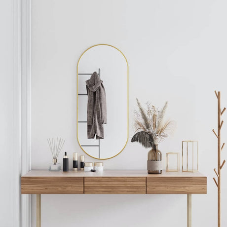 Vidaxl Wandspiegel 100x45 cm ovales Goldfarbe