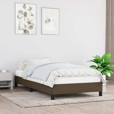Vidaxl bedframe zonder matras 90x200 cm stof donkerbruin