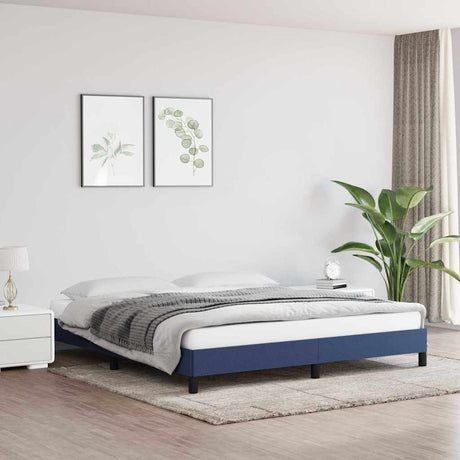 Vidaxl bedframe zonder matras stof blauw 160x200 cm