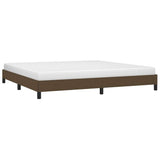 Vidaxl bedframe zonder matras stof donkerbruin 200x200 cm