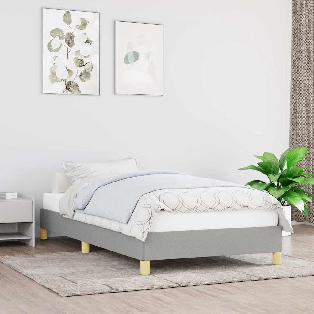 Vidaxl bedframe zonder matras 90x190 cm stof lichtgrijs