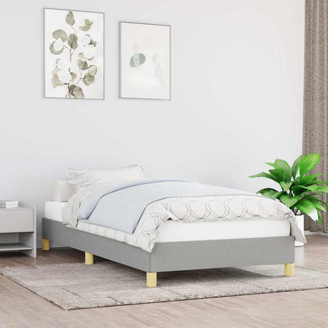 Vidaxl bedframe zonder matras 90x190 cm stof lichtgrijs