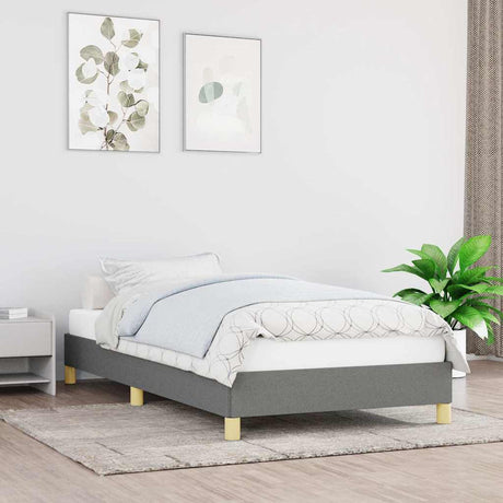 Vidaxl bedframe zonder matras 90x190 cm stof donkergrijs