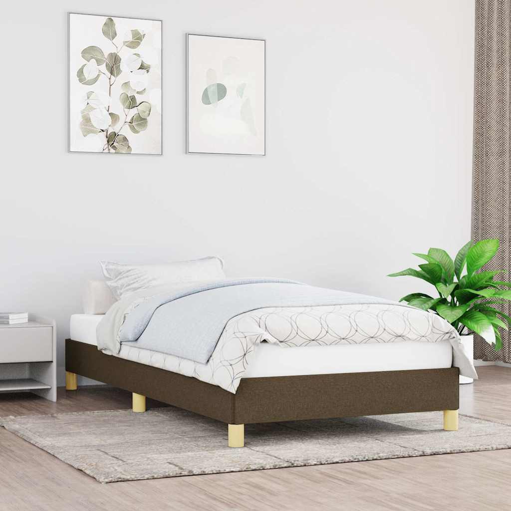 Vidaxl bedframe zonder matras 90x200 cm stof donkerbruin