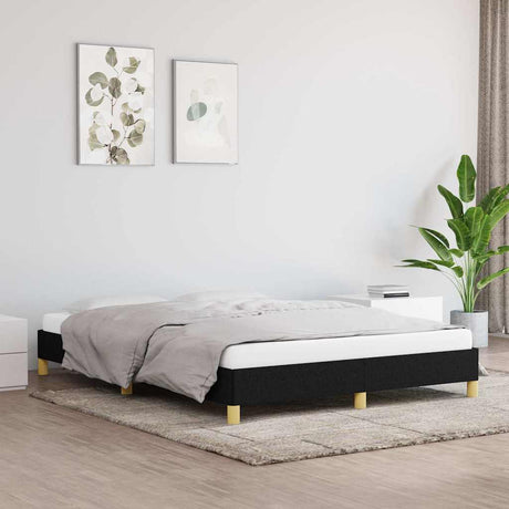 Vidaxl bedframe zonder matras stof zwart 140x190 cm
