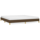 Vidaxl bedframe zonder matras stof donkerbruin 200x200 cm