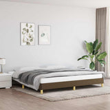 Vidaxl bedframe zonder matras stof donkerbruin 200x200 cm