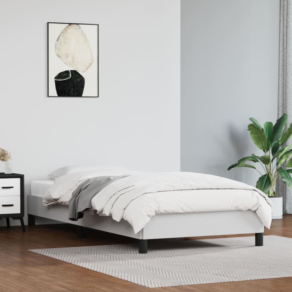 Vidaxl bedframe kunstleer wit 90x200 cm