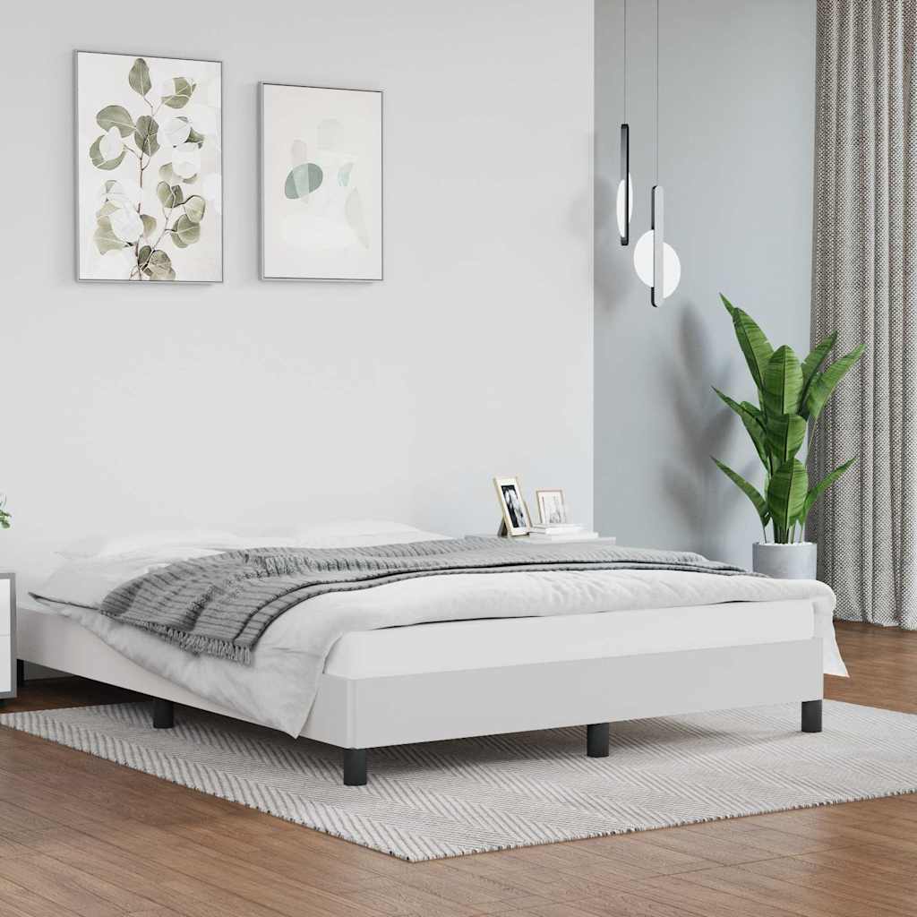 Vidaxl bedframe kunstleer wit 140x190 cm