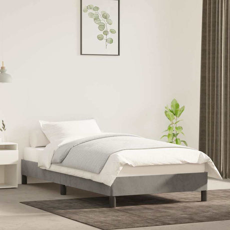 Vidaxl bedframe zonder matras 100x200 cm fluweel lichtgrijs