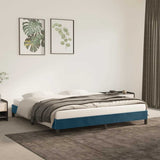 Vidaxl bedframe zonder matras 160x200 cm fluweel donkerblauw