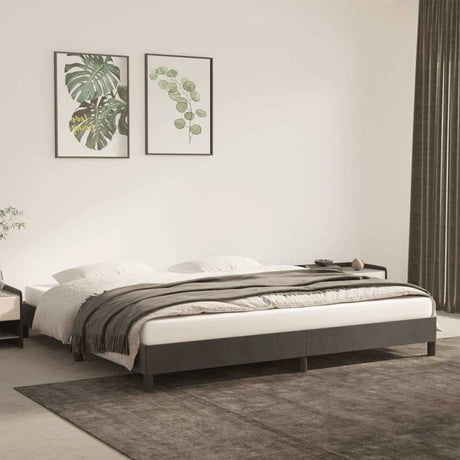 Vidaxl bedframe zonder matras 200x200 cm fluweel donkergrijs