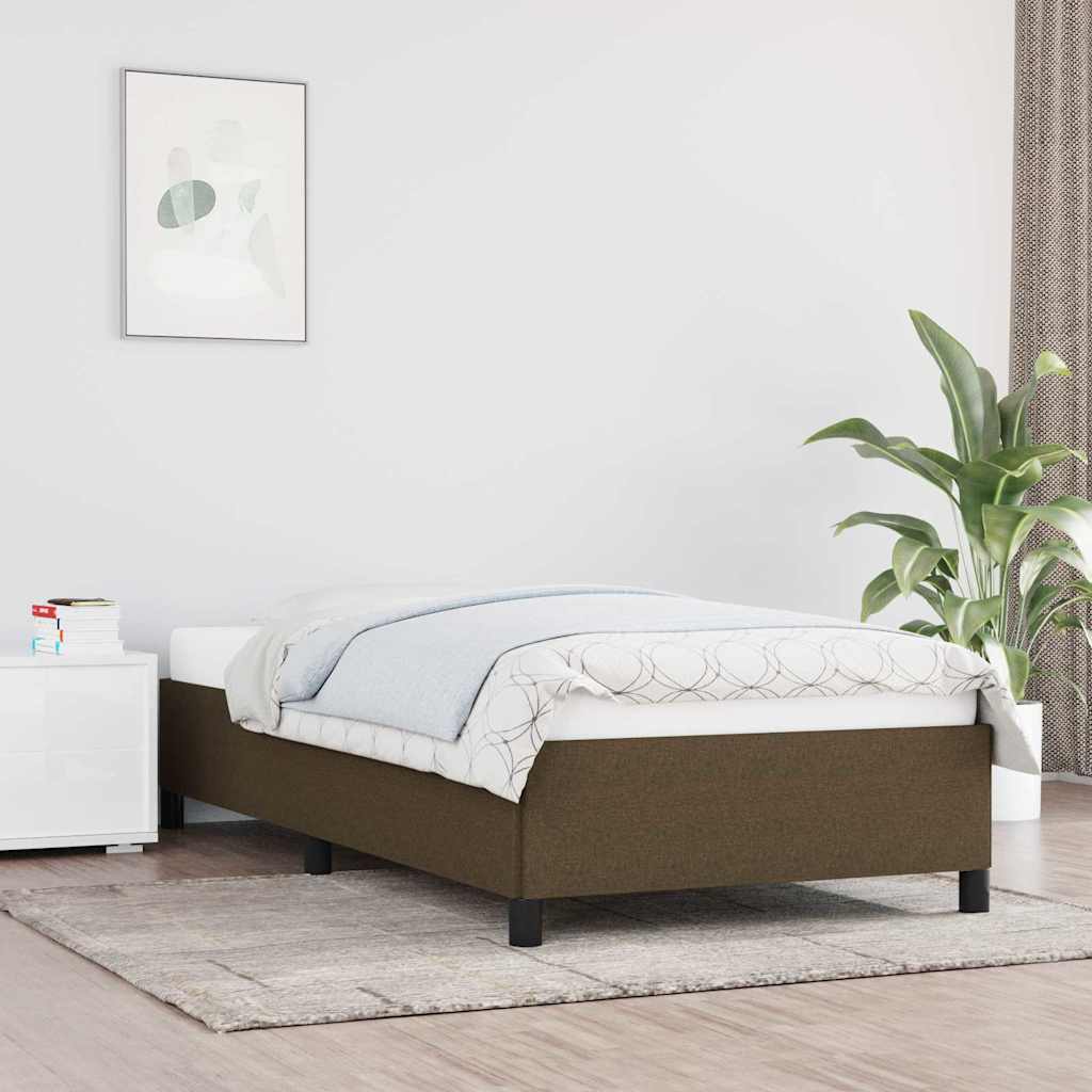 Vidaxl bedframe zonder matras 100x200 cm stof donkerbruin