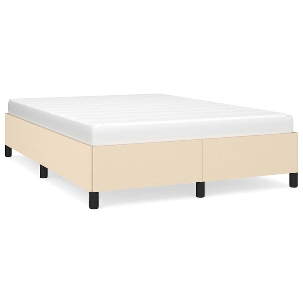 Vidaxl bedframe zonder matras stof crèmekleurig 140x190 cm