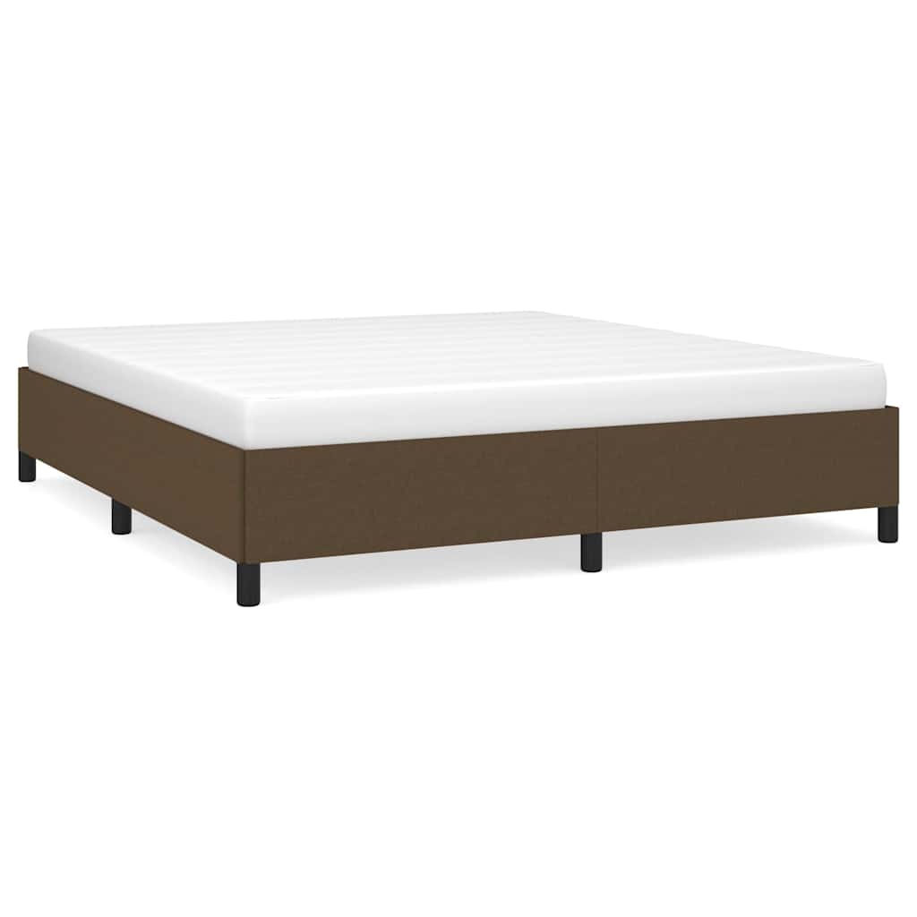 Vidaxl bedframe zonder matras stof donkerbruin 160x200 cm