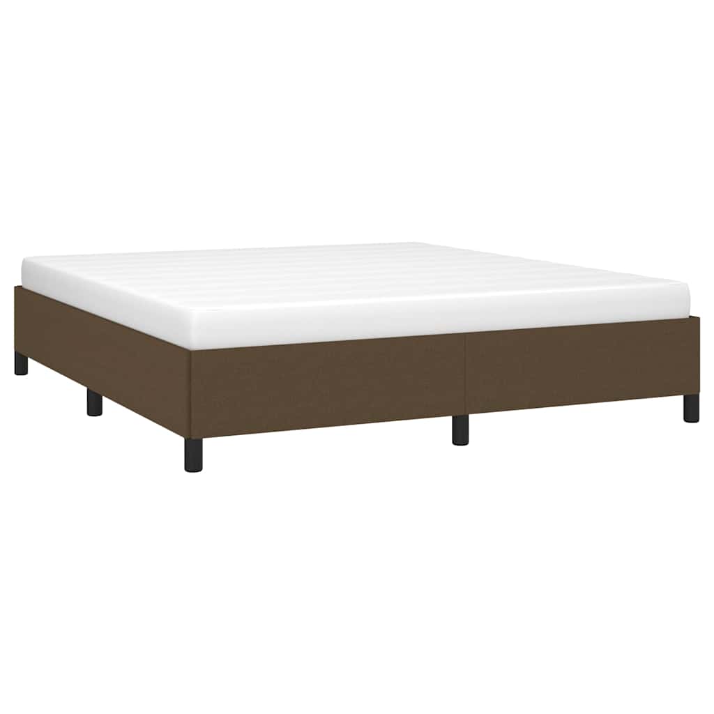 Vidaxl bedframe zonder matras stof donkerbruin 180x200 cm