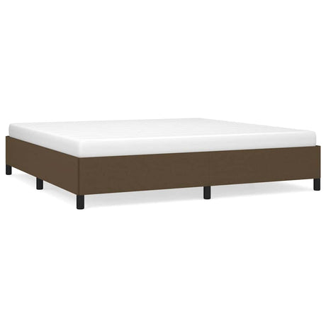 Vidaxl bedframe zonder matras stof donkerbruin 200x200 cm