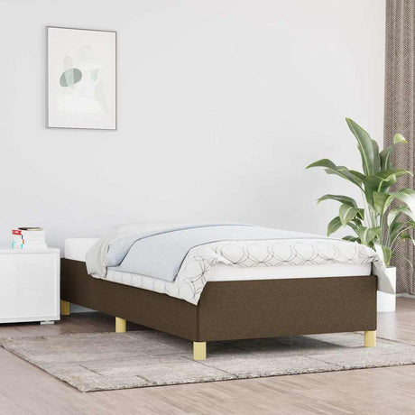 Vidaxl bedframe zonder matras 80x200 cm stof donkerbruin
