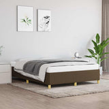 Vidaxl bedframe zonder matras stof donkerbruin 140x190 cm