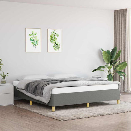 Vidaxl bedframe zonder matras stof donkergrijs 180x200 cm