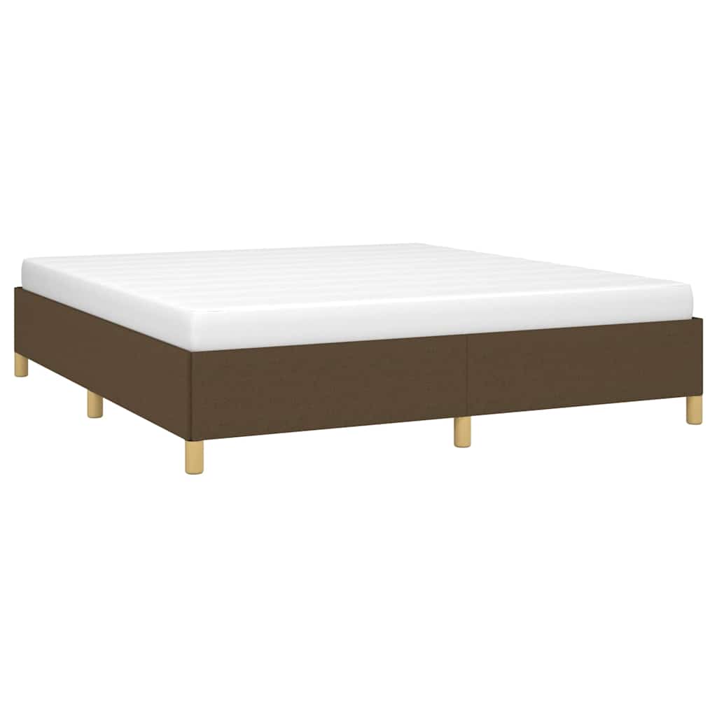 Vidaxl bedframe zonder matras stof donkerbruin 180x200 cm