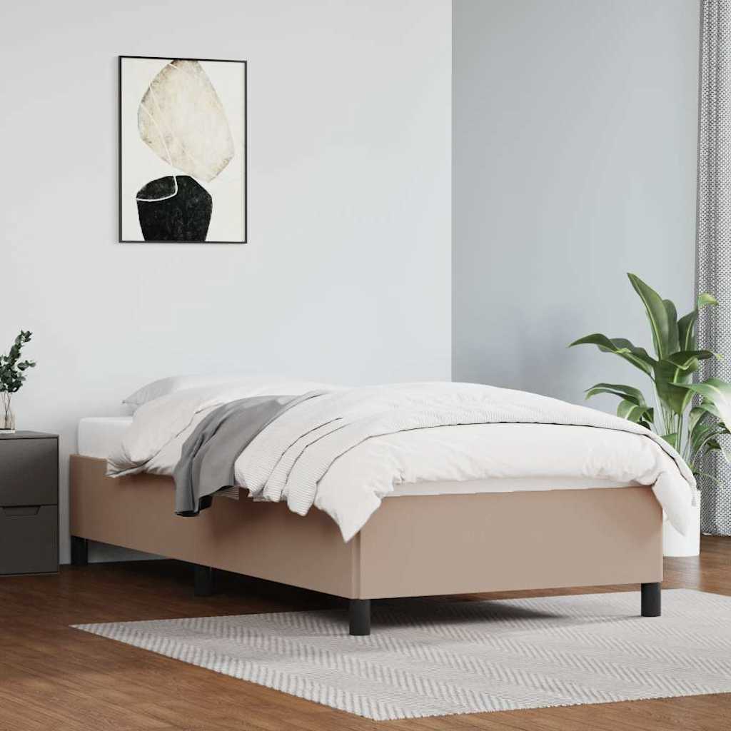 Vidaxl bedframe kunstleer cappuccinokleurig 100x200 cm