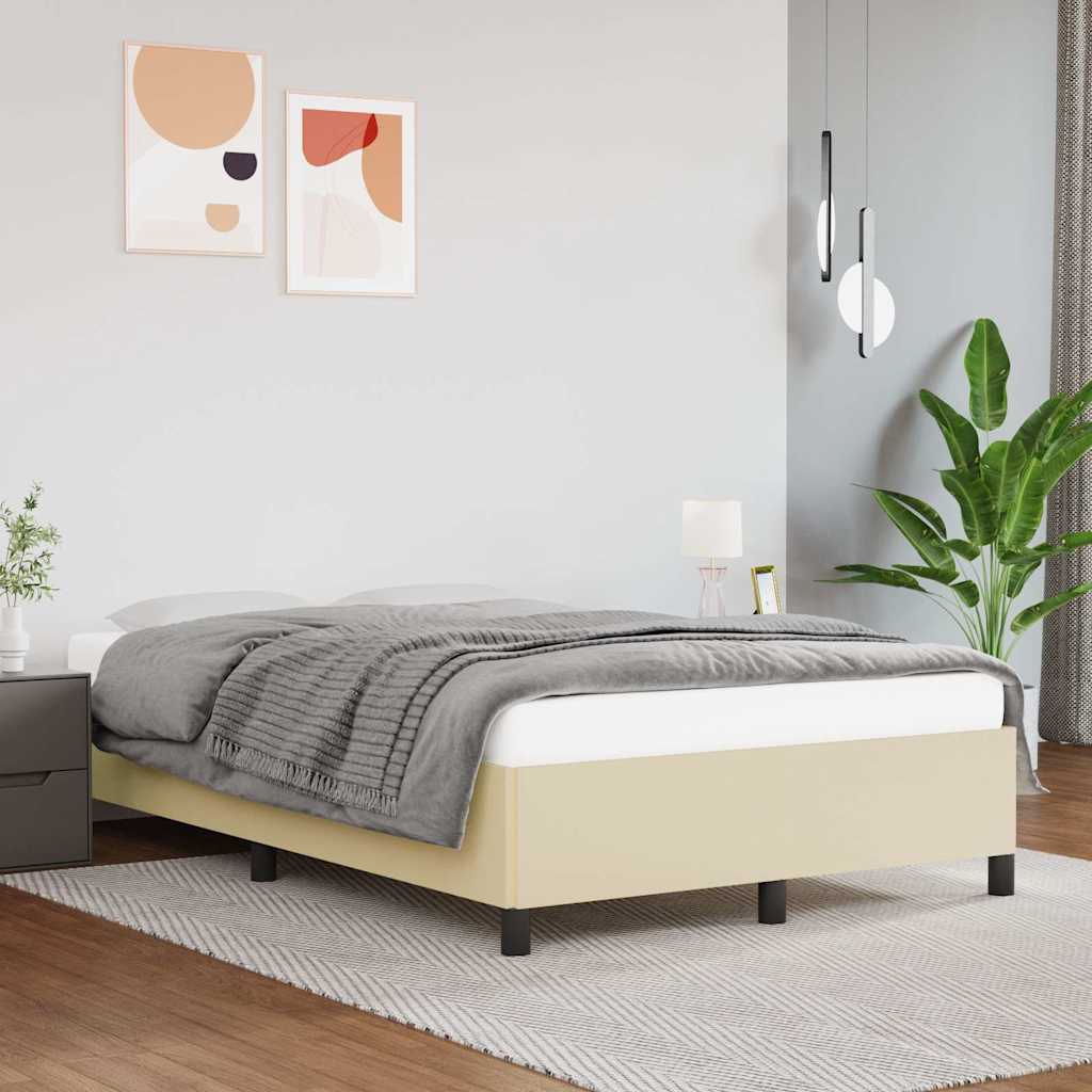 Vidaxl bedframe kunstleer crèmekleurig 120x200 cm
