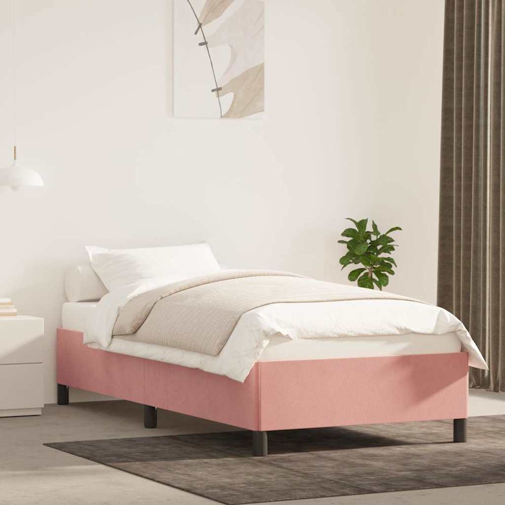 Vidaxl bedframe fluweel roze 80x200 cm