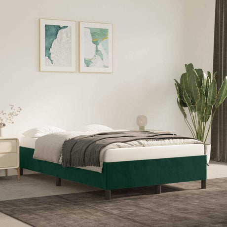Vidaxl bedframe zonder matras 120x200 cm fluweel donkergroen
