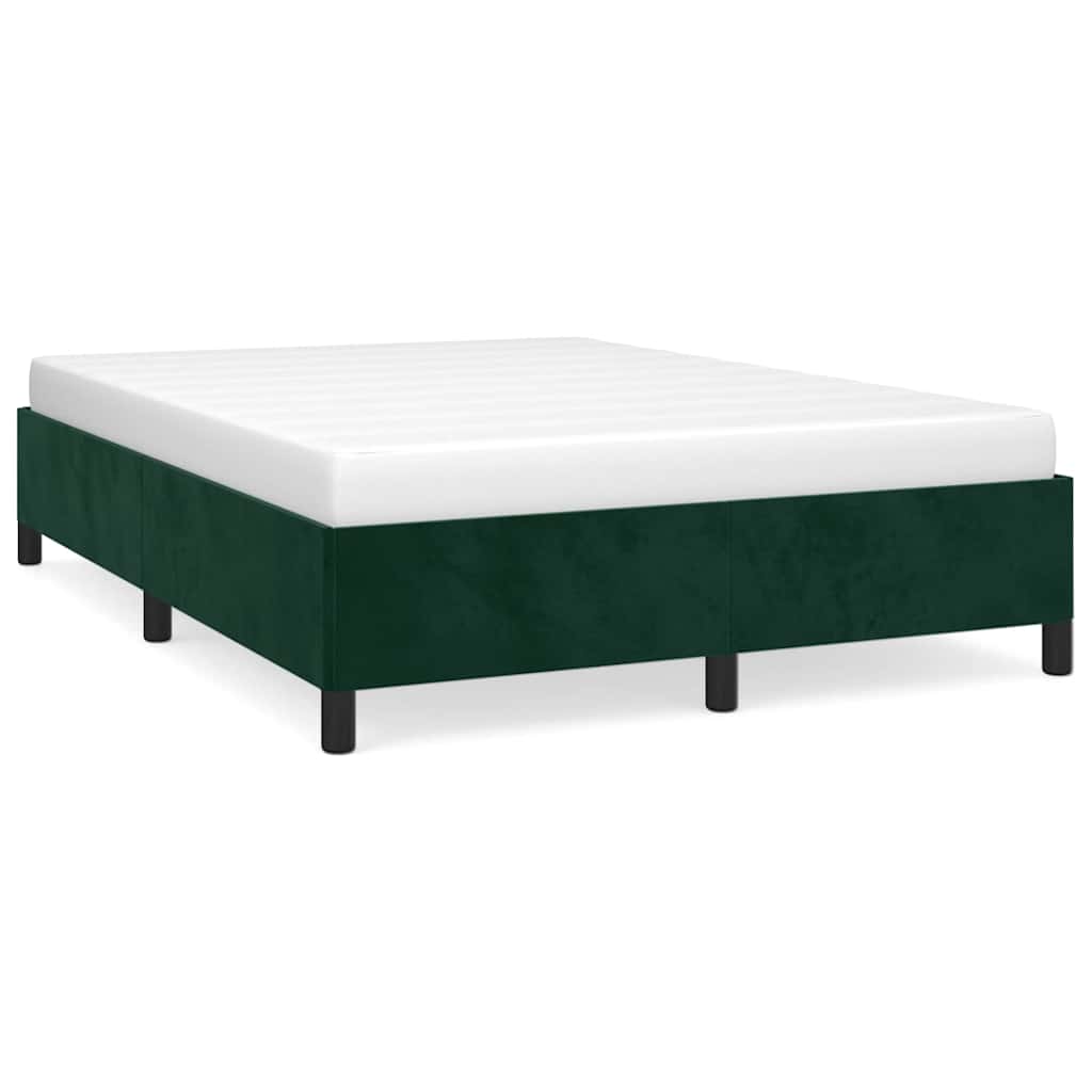 Vidaxl bedframe zonder matras 140x190 cm fluweel donkergroen