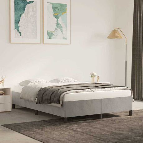 Vidaxl bedframe zonder matras 140x200 cm fluweel lichtgrijs