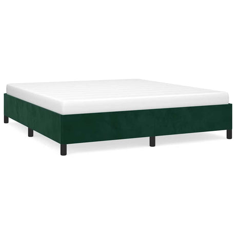 Vidaxl bedframe zonder matras 160x200 cm fluweel donkergroen