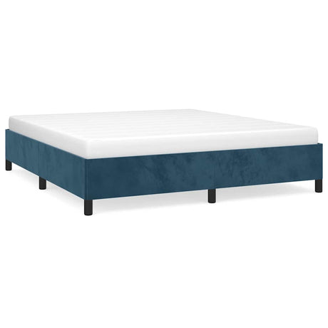 Vidaxl bedframe zonder matras 160x200 cm fluweel donkerblauw