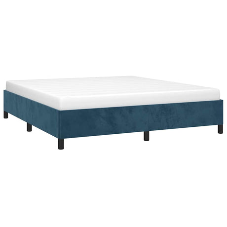 Vidaxl bedframe zonder matras 160x200 cm fluweel donkerblauw