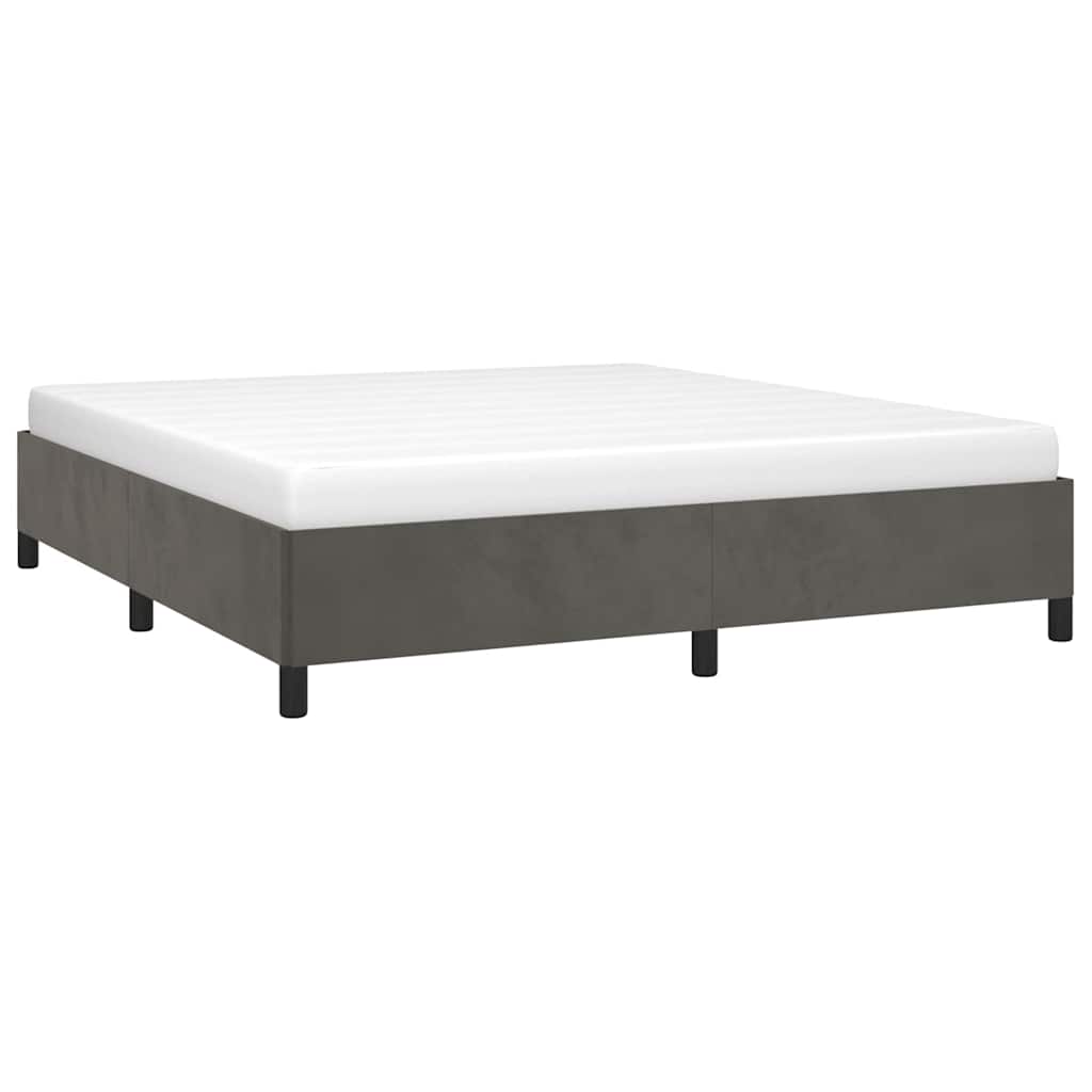 Vidaxl bedframe zonder matras 180x200 cm fluweel donkergrijs