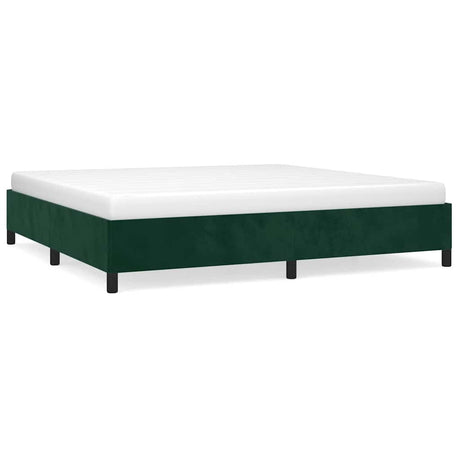 Vidaxl bedframe zonder matras 200x200 cm fluweel donkergroen