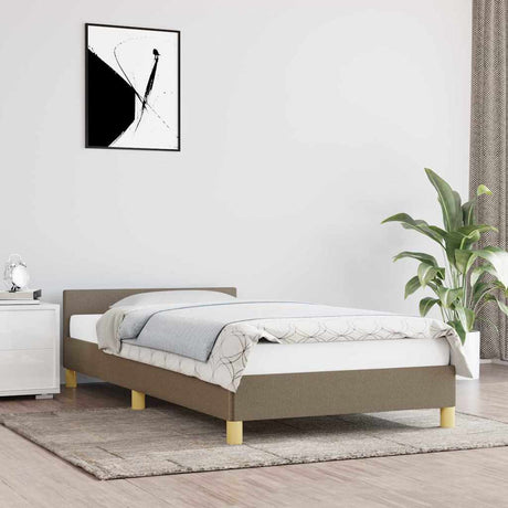 Vidaxl bedframe met hoofdeinde zonder matras 80x200 cm stof taupe