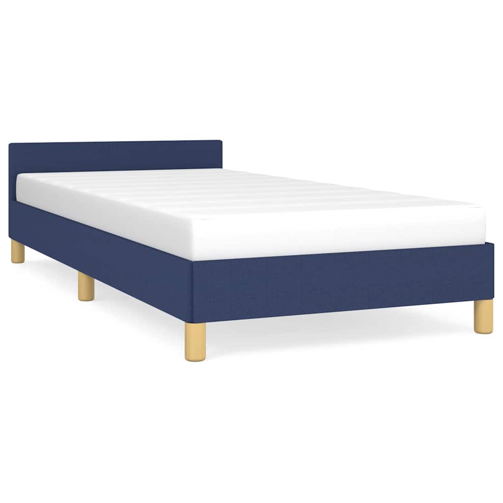 Vidaxl bedframe met hoofdeinde zonder matras 100x200 cm stof blauw