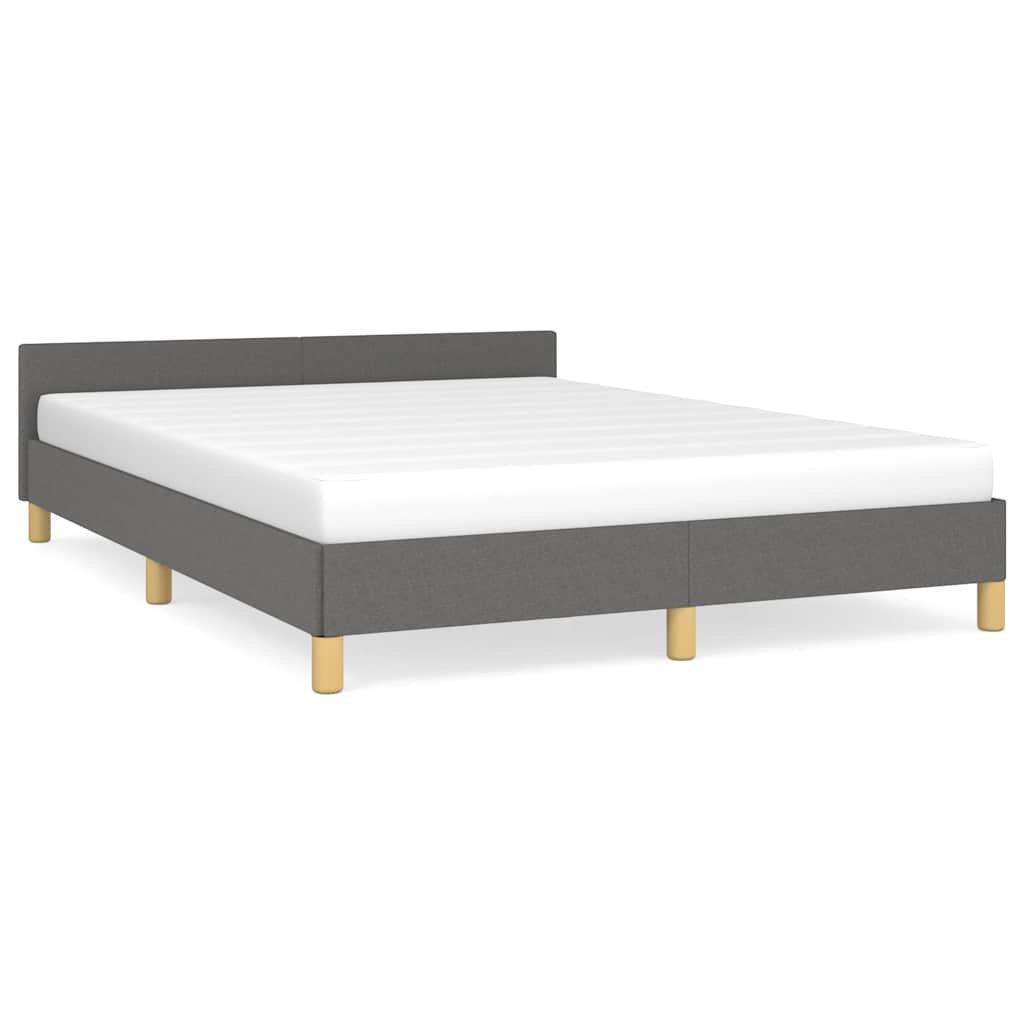 Vidaxl bedframe zonder matras stof donkergrijs 140x200 cm
