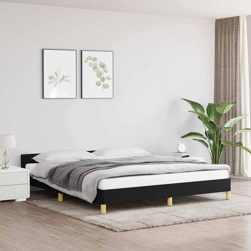 Vidaxl bedframe zonder matras stof zwart 180x200 cm
